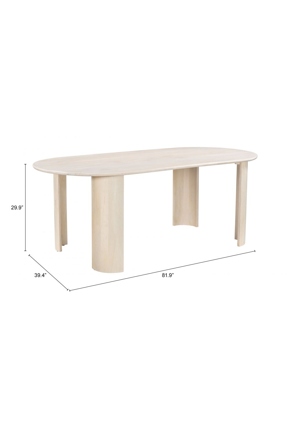 White-washed Acacia Dining Table | Oroa.com
