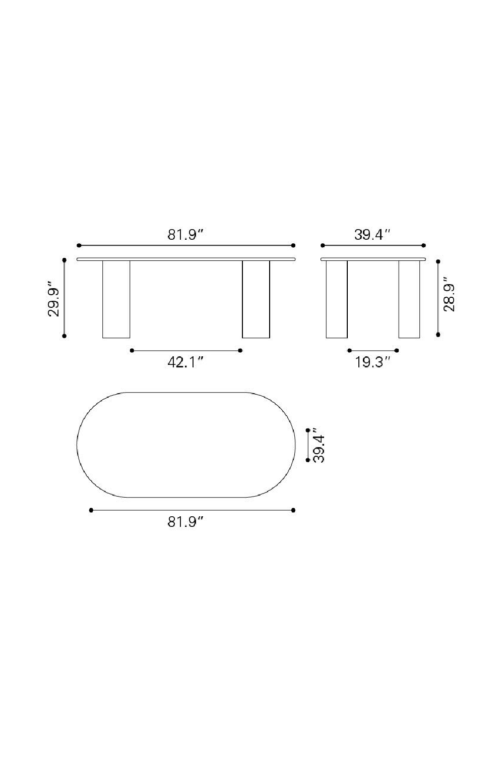 White-washed Acacia Dining Table | OROA Modern Risan | Oroa.com