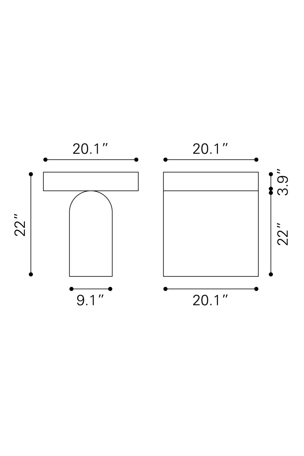 Whitewashed Mango Wood Side Table | OROA Modern Kiel | Oroa.com
