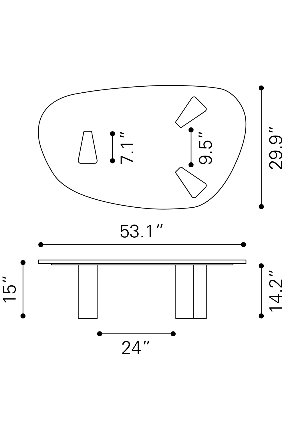 Organic-Shaped Marble Coffee Table | OROA Modern Aberdeen | Oroa.com