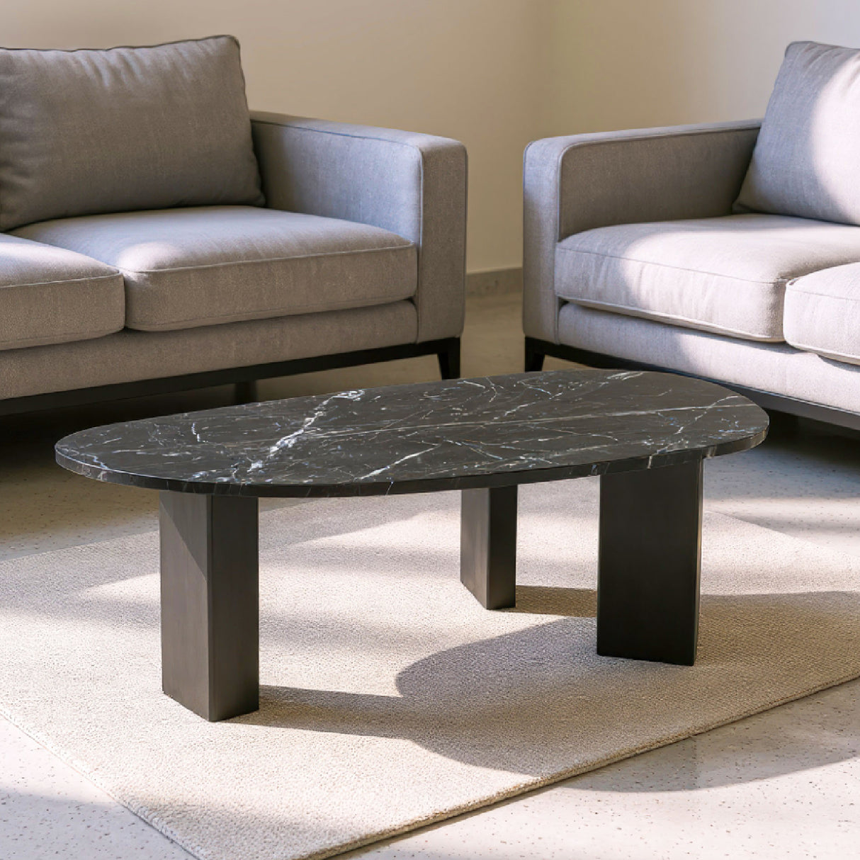Organic-Shaped Marble Coffee Table | Oroa.com