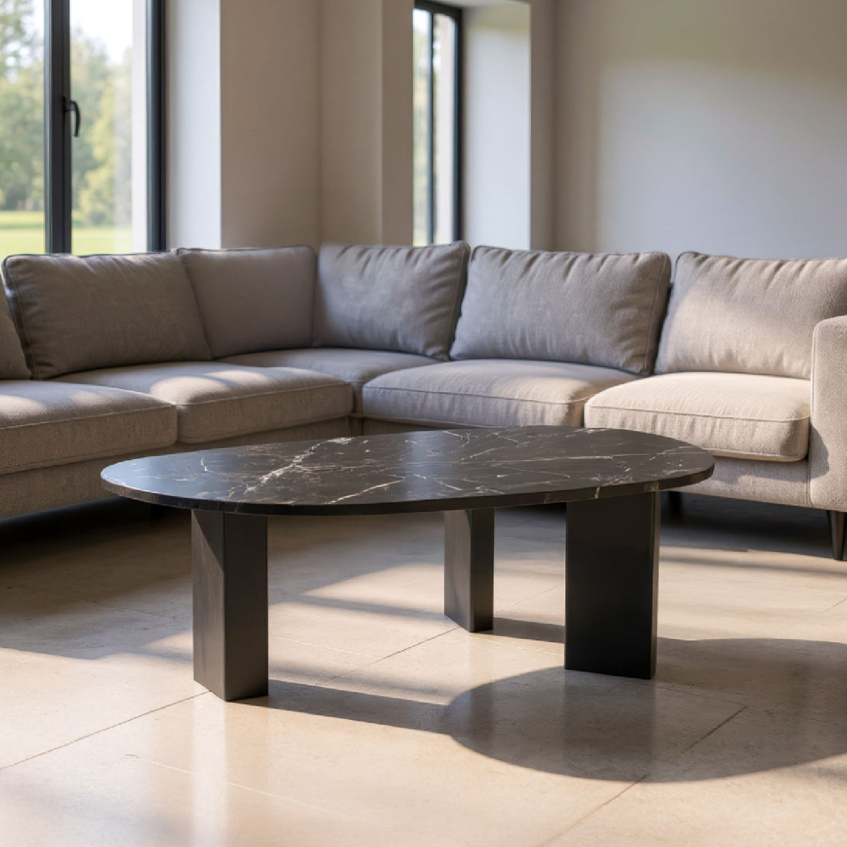 Organic-Shaped Marble Coffee Table | Oroa.com