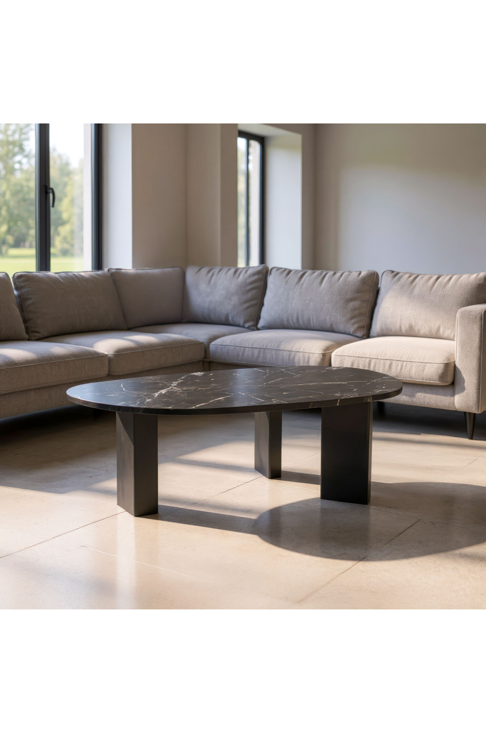 Organic-Shaped Marble Coffee Table | OROA Modern Aberdeen | Oroa.com