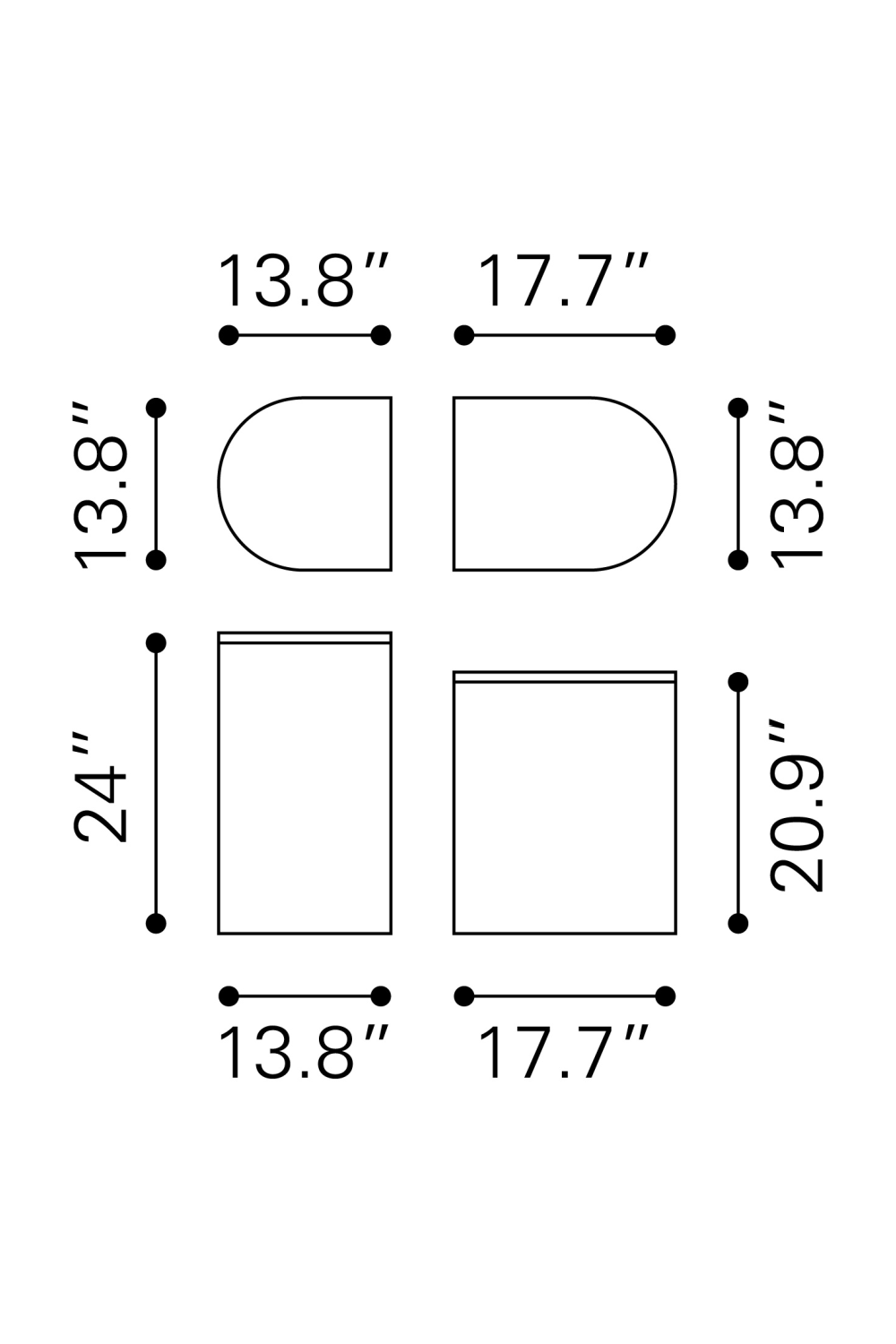White Marble Side Table Set | OROA Modern Ormara | Oroa.com