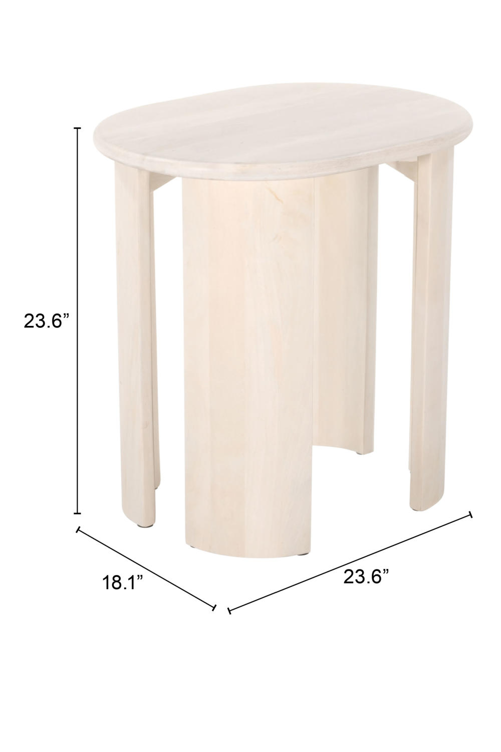 Bleached Mango Wood Side Table | OROA Modern Risan | Oroatrade.com