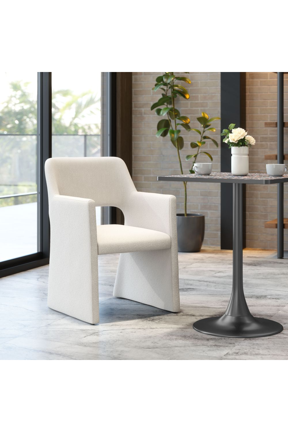 White Linen Dining Chair | OROA Modern Minet | Oroa.com