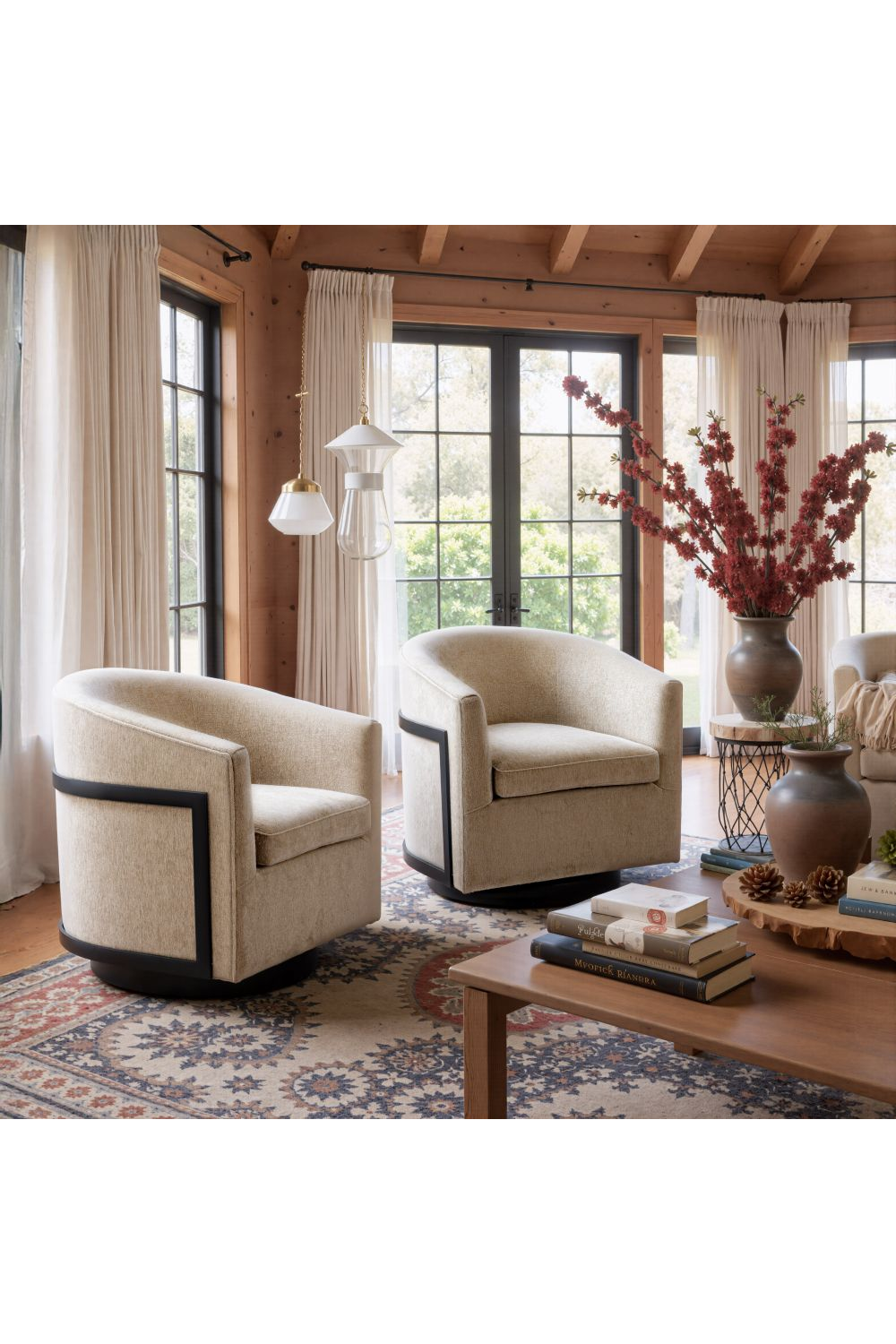 Golden Beige Swivel Chair | OROA Modern Hanko | Oroa.com