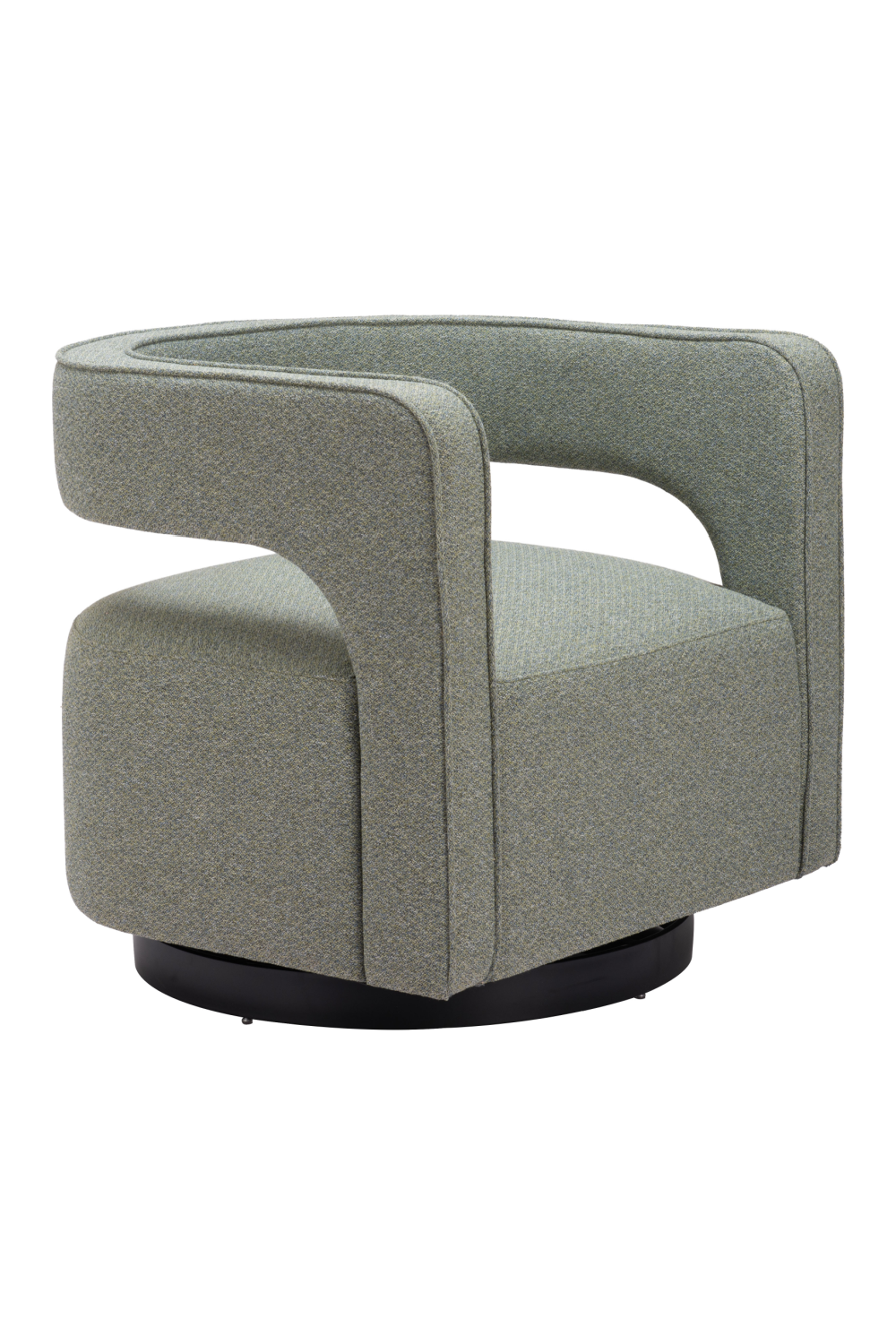 Sage Green Curved Swivel Chair | OROA Modern Turku | Oroa.com