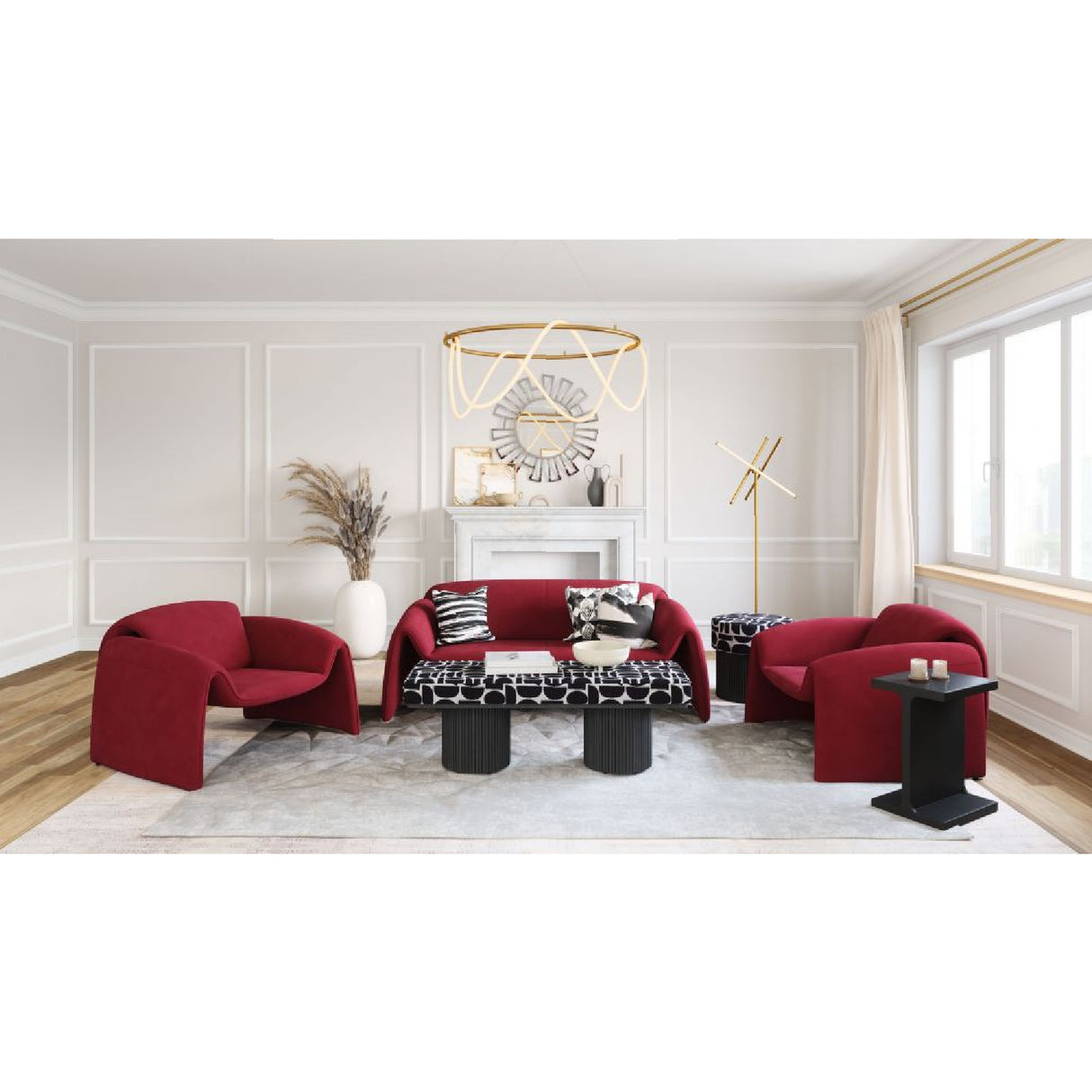 Red Velvet Sofa | Oroa.com