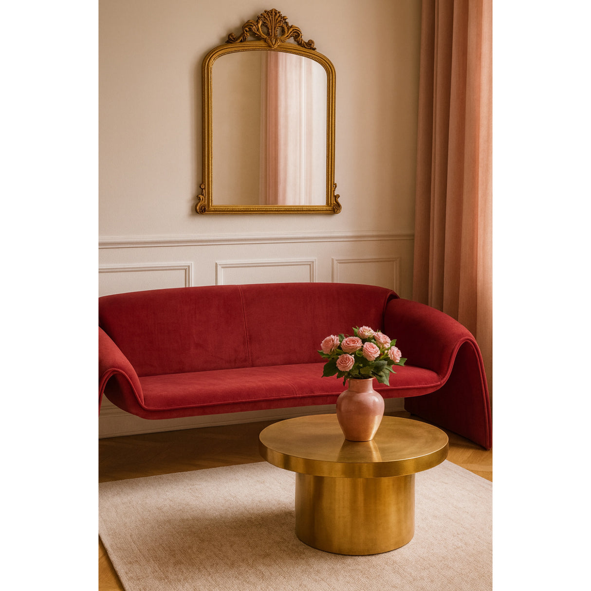 Red Velvet Sofa | Oroa.com
