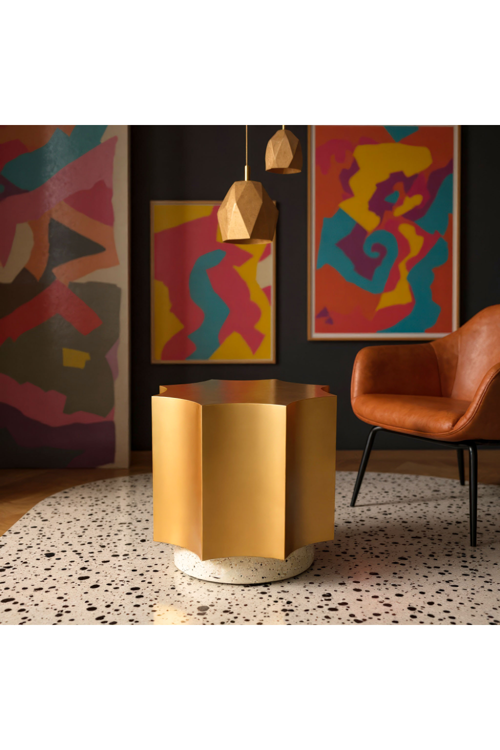 Gold Coved-Edged Side Table | OROA Modern Osam | Oroa.com