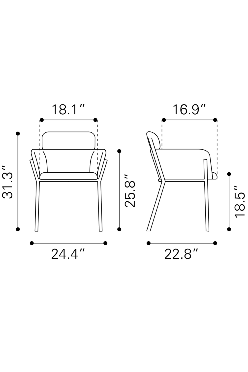 Vinyl Upholstered Dining Chairs (2) | OROA Modern Bremor | Oroa.com