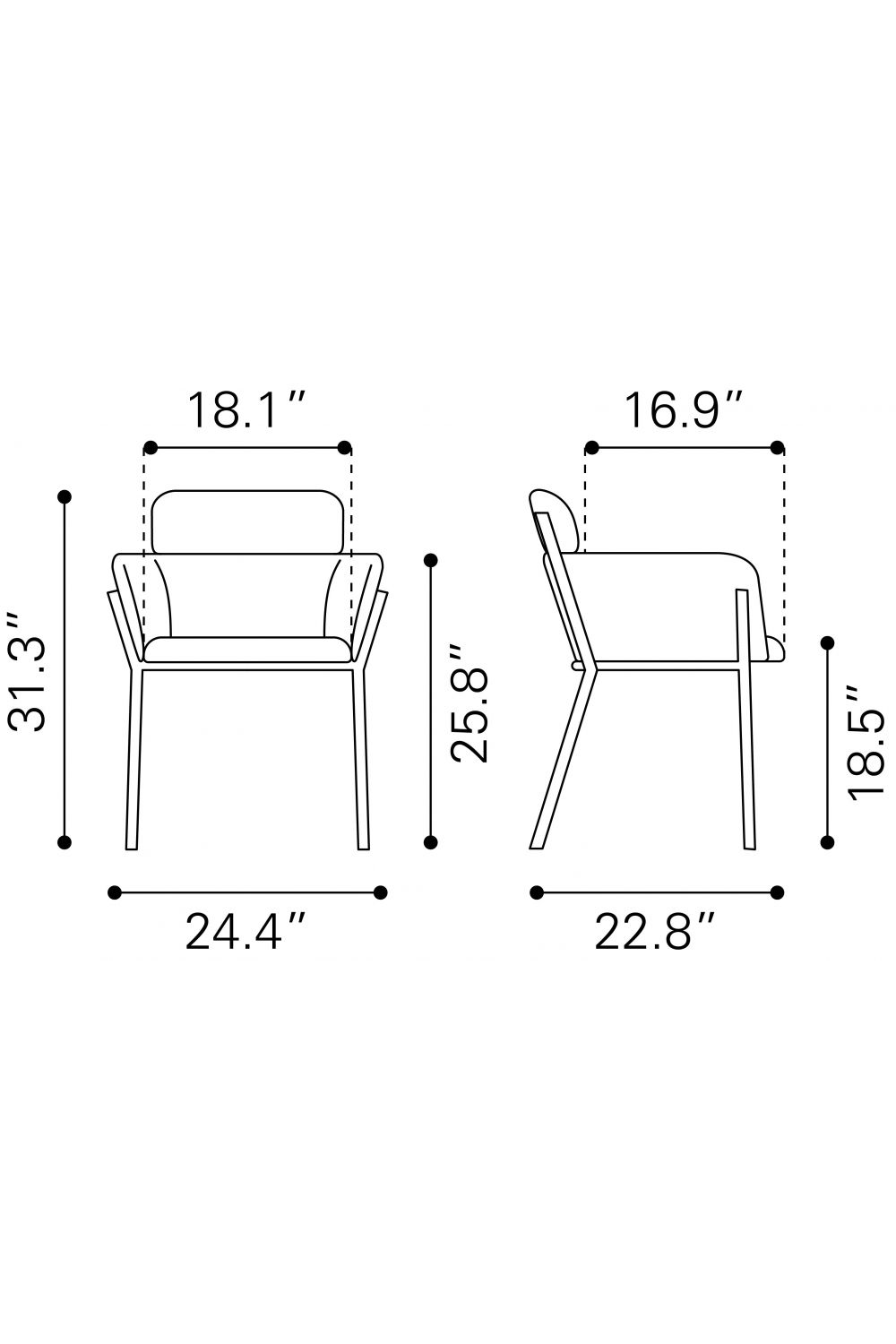 Vinyl Upholstered Dining Chairs (2) | OROA Modern Bremor | Oroa.com