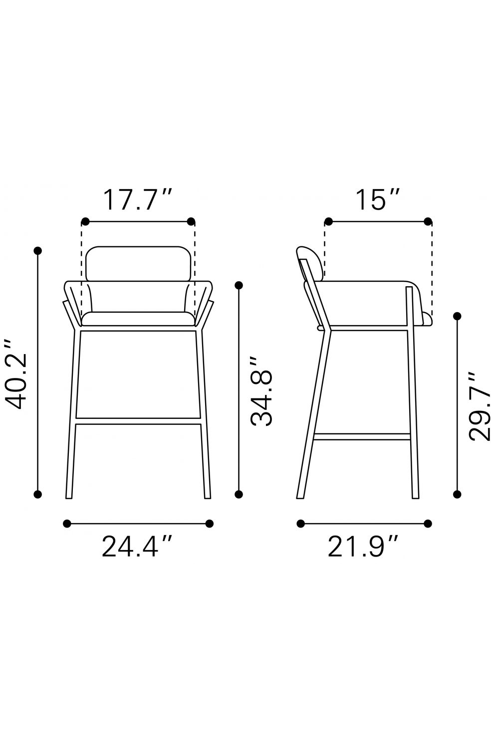 Vinyl Upholstered Bar Stool | OROA Modern Bremor | Oroa.com