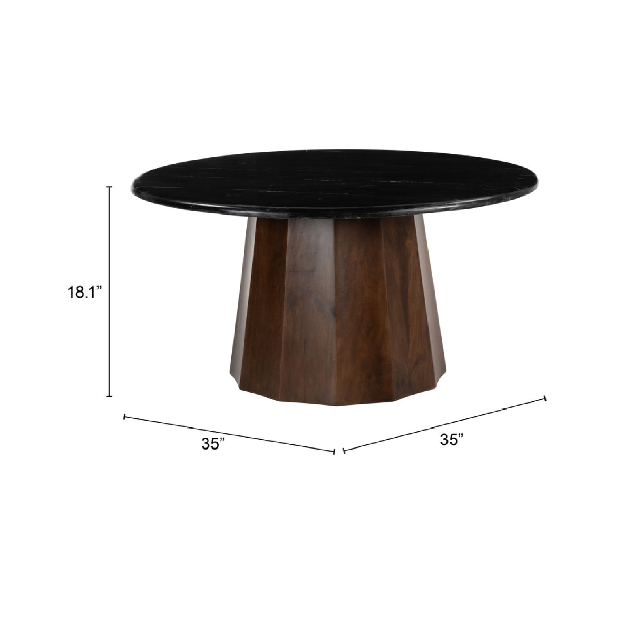 Black Marble Round Coffee Table | Oroa.com