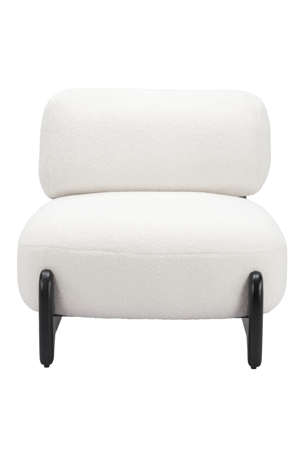 White Sherpa Fabric Accent Chair | Oroa.com