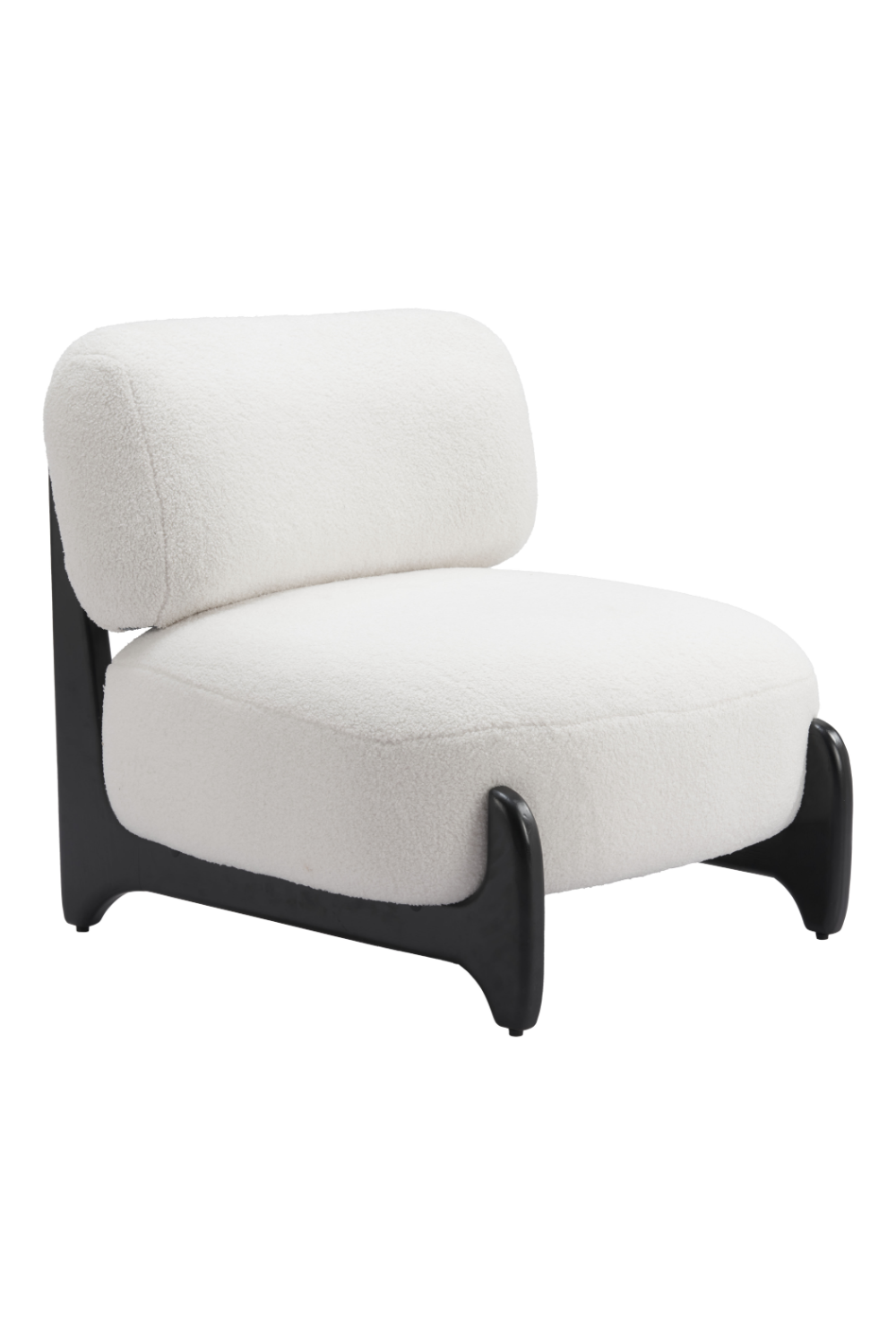 White Sherpa Fabric Accent Chair | Oroa.com