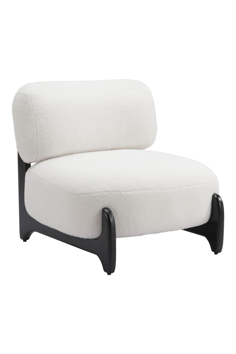 White Sherpa Fabric Accent Chair | OROA Modern Bombo | Oroa.com