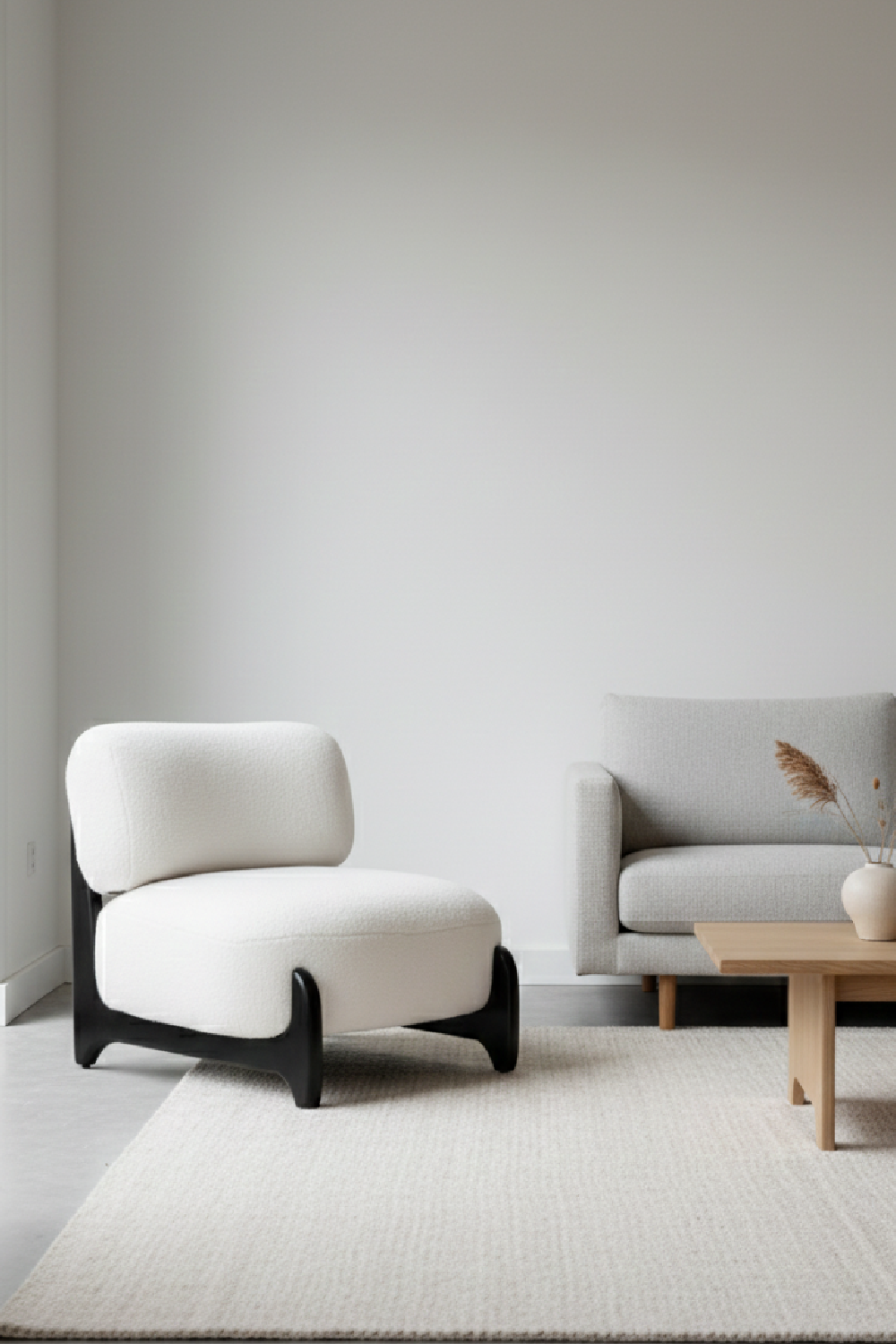 White Sherpa Fabric Accent Chair | Oroa.com