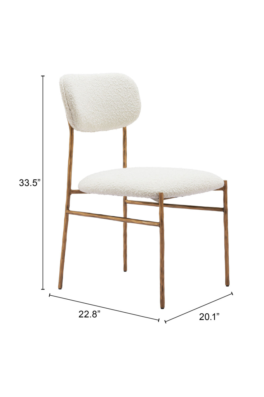 Gold Framed Cream Dining Chair | OROA Modern Sydhavnen | Oroa.com