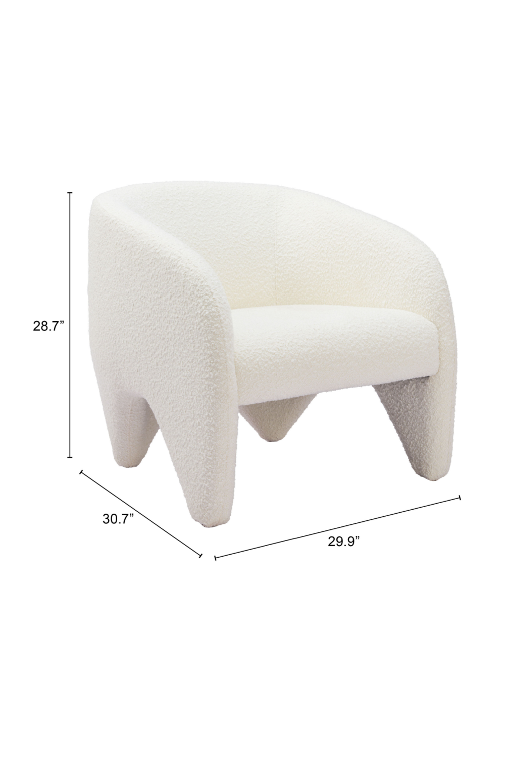 White Shearling Accent Chair | Oroa.com
