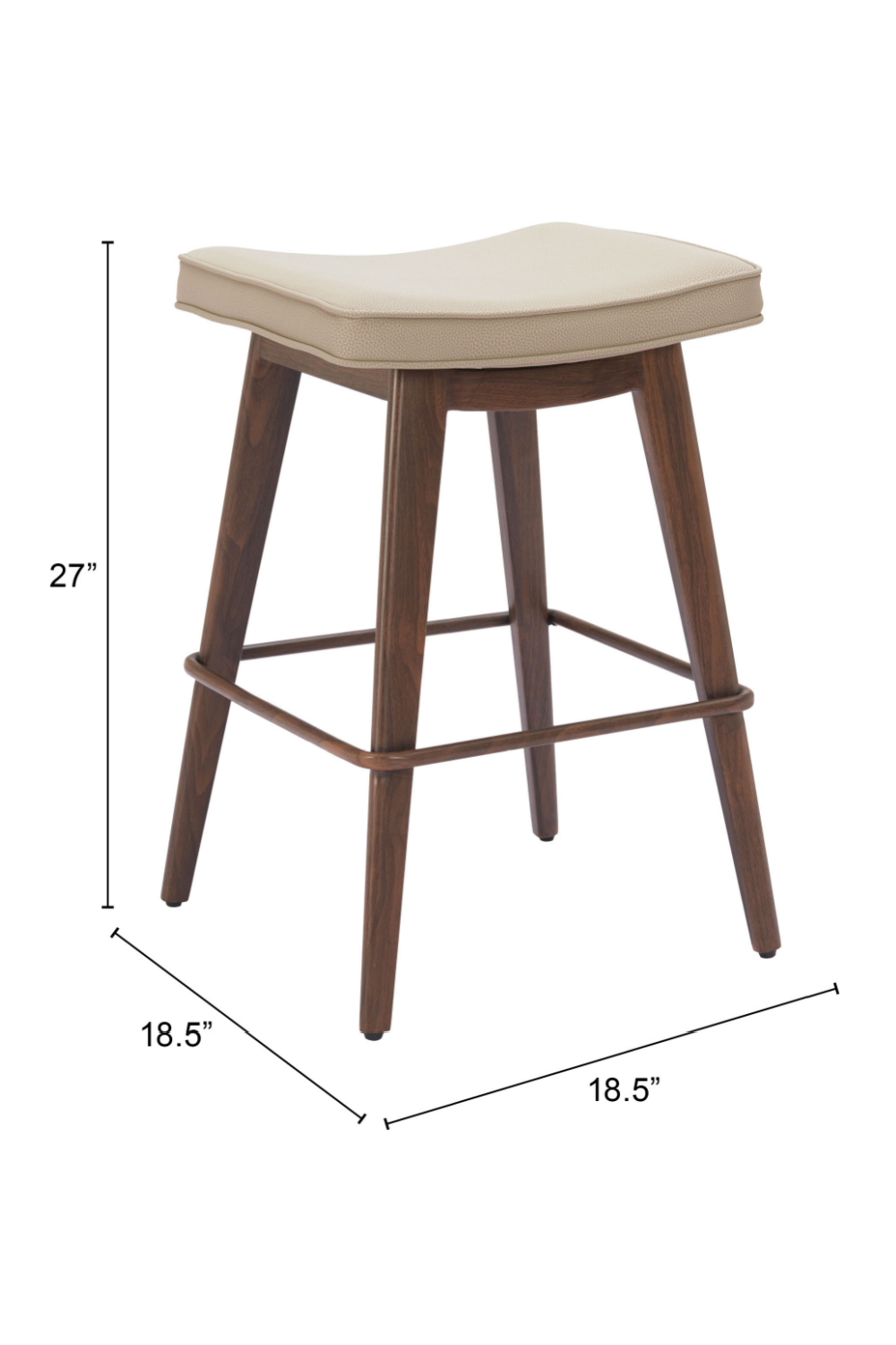 Beige Leather Seat Counter Stools (2) | OROA Modern Divat | Oroa.com