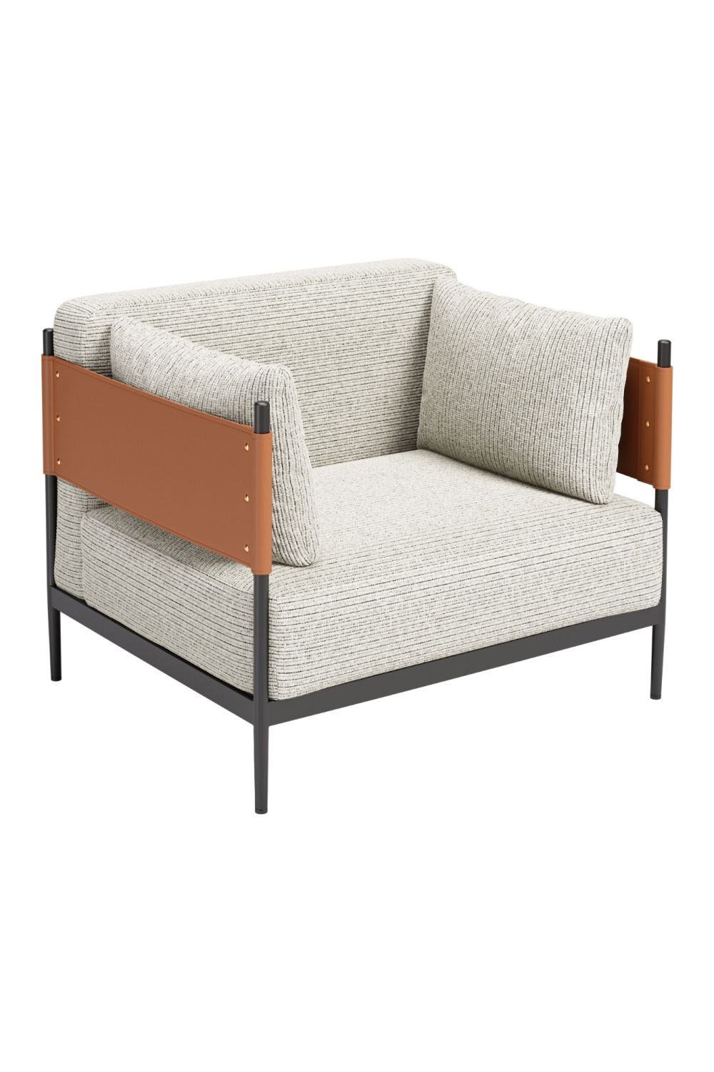 Gray Ribbed Lounge Armchair | OROA Modern Stirbe | Oroa.com
