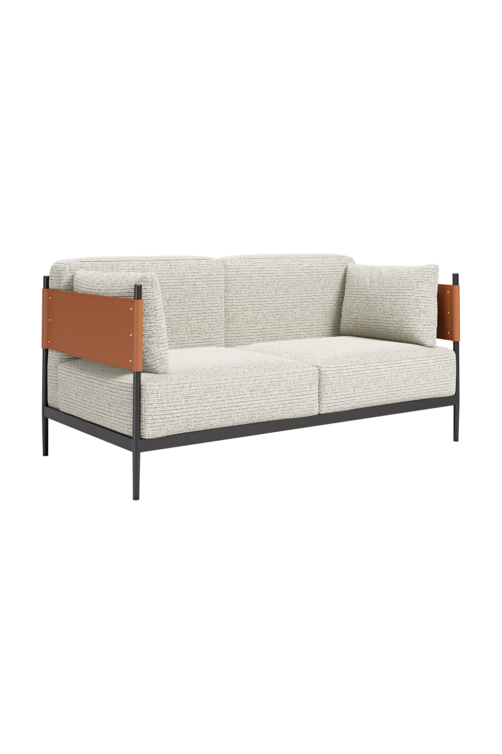 Gray Textured Fabric Loveseat | OROA Modern Stirbe | Oroa.com