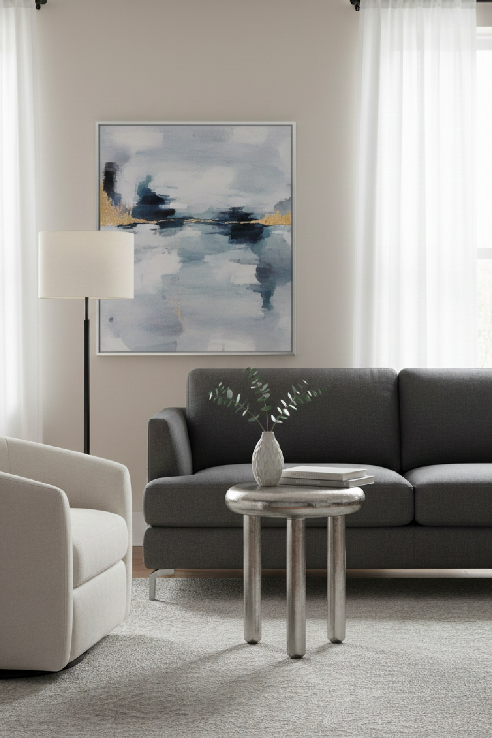 Silver Round Side Table | Oroa.com
