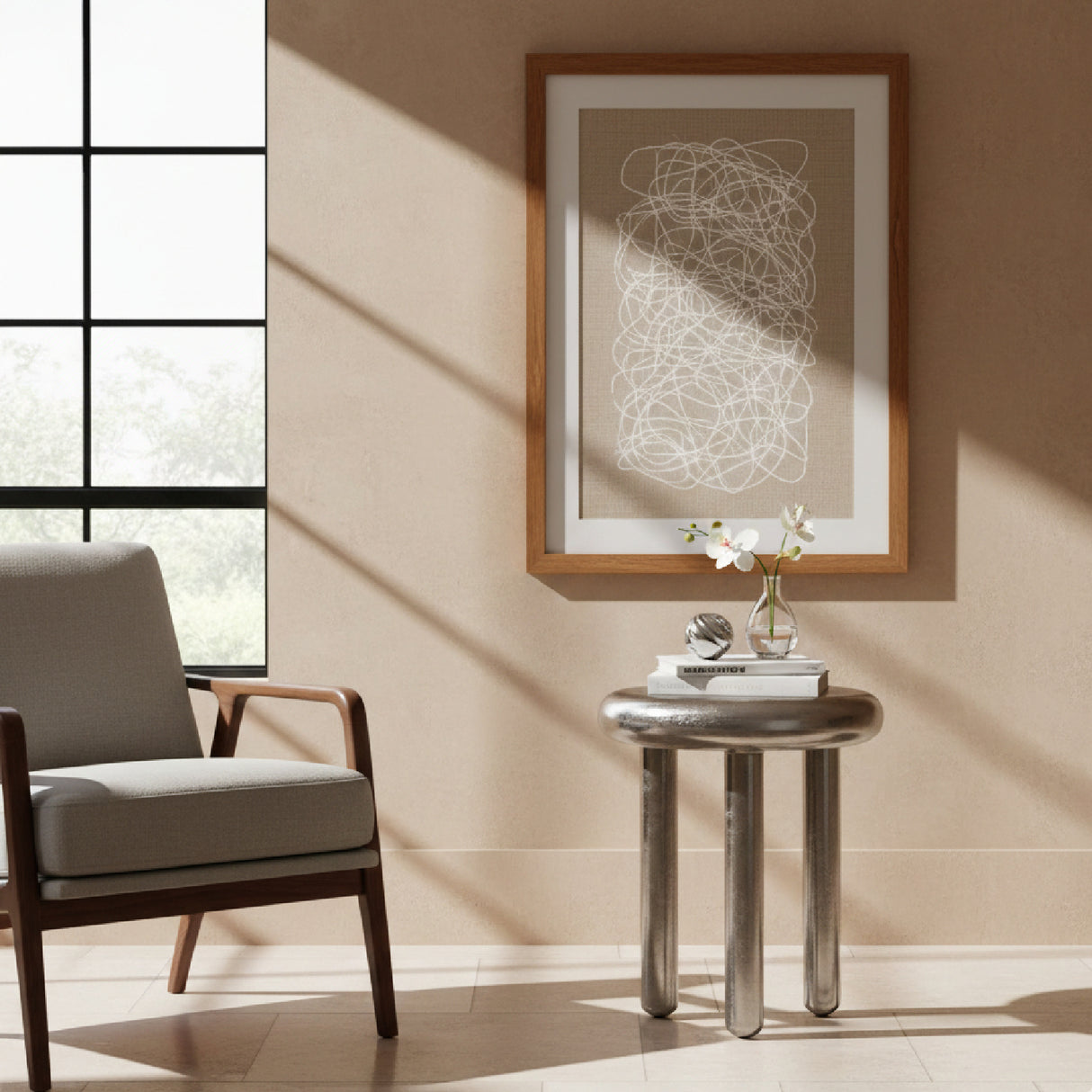 Silver Round Side Table | Oroa.com