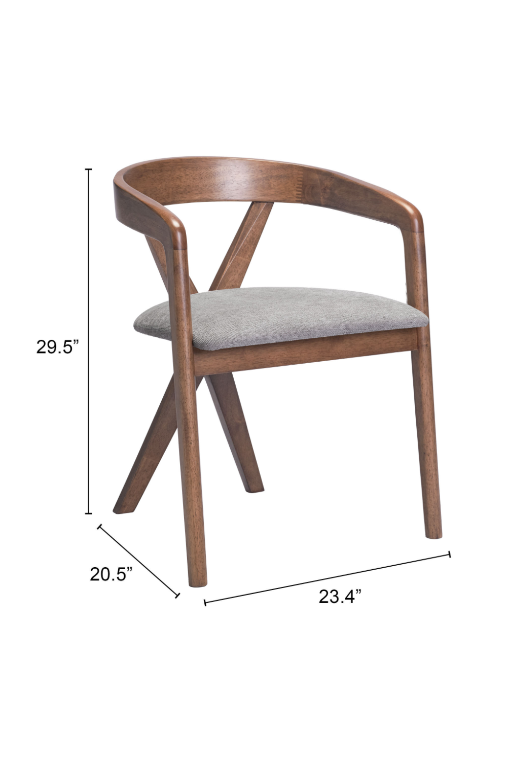 Gray Linen Seat Dining Chair | OROA Modern Cairo | Oroa.com