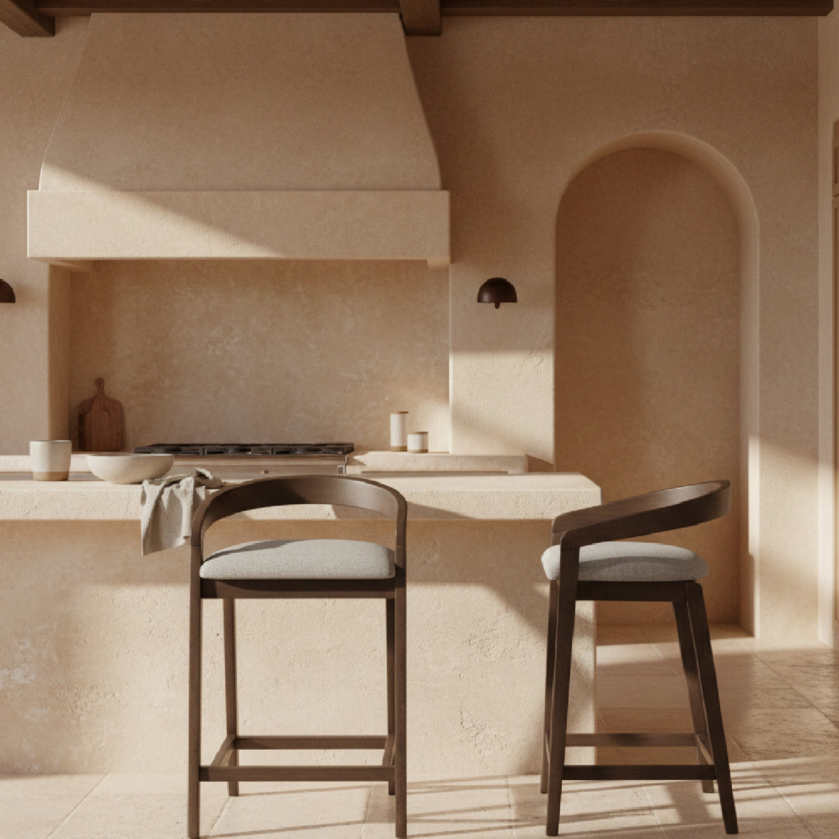Gray Padded Seat Counter Stools (2) | Oroa.com
