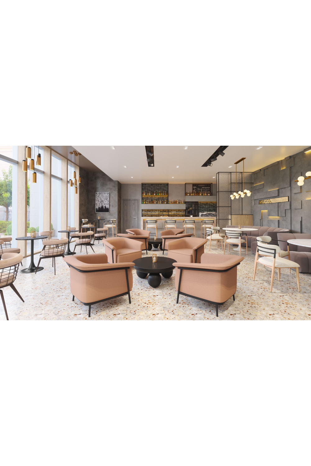 Black Terrazzo Bistro Table | OROA Modern Bite | Oroa.com