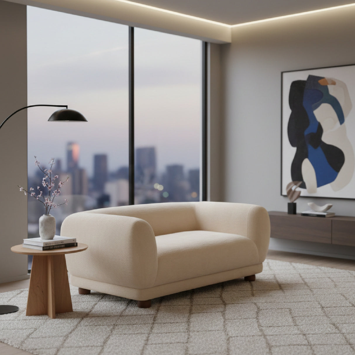 Taupe Corduroy Loveseat | OROA Modern Boet | Oroa.com