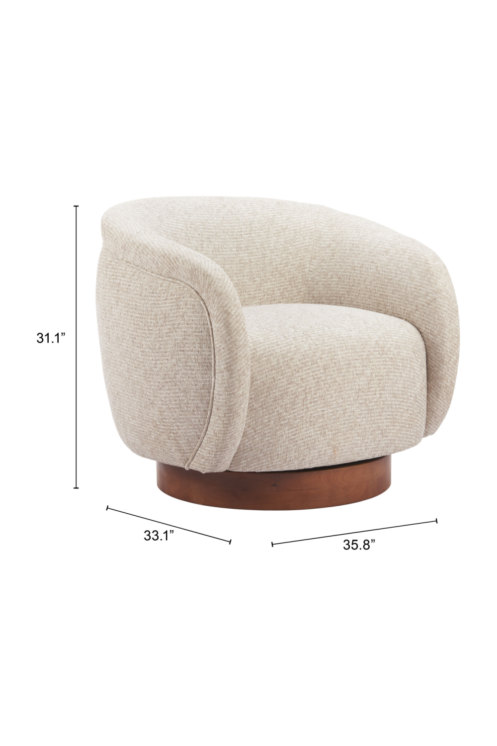 Beige Swivel Lounge Chair | Oroa.com