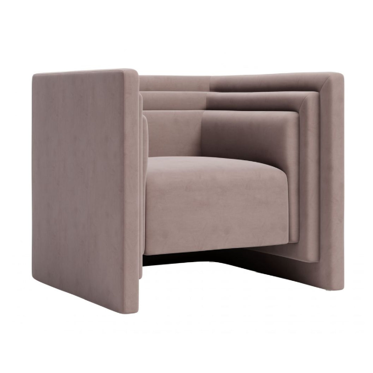 Taupe Velvet Angular Lounge Chair | Oroa.com