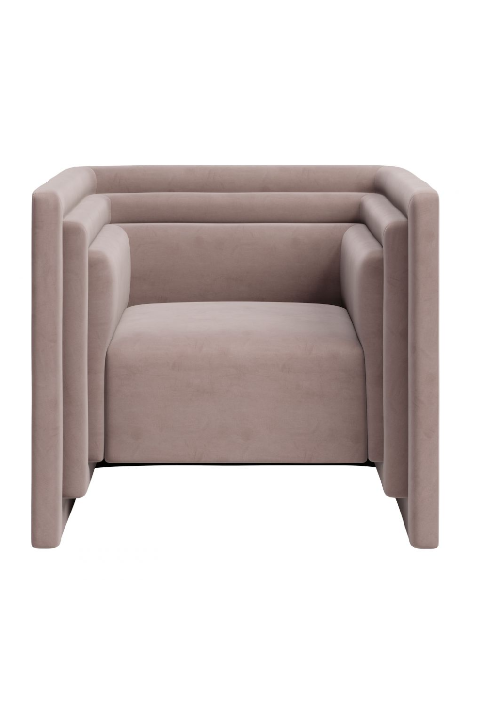 Taupe Velvet Angular Lounge Chair | Oroa.com