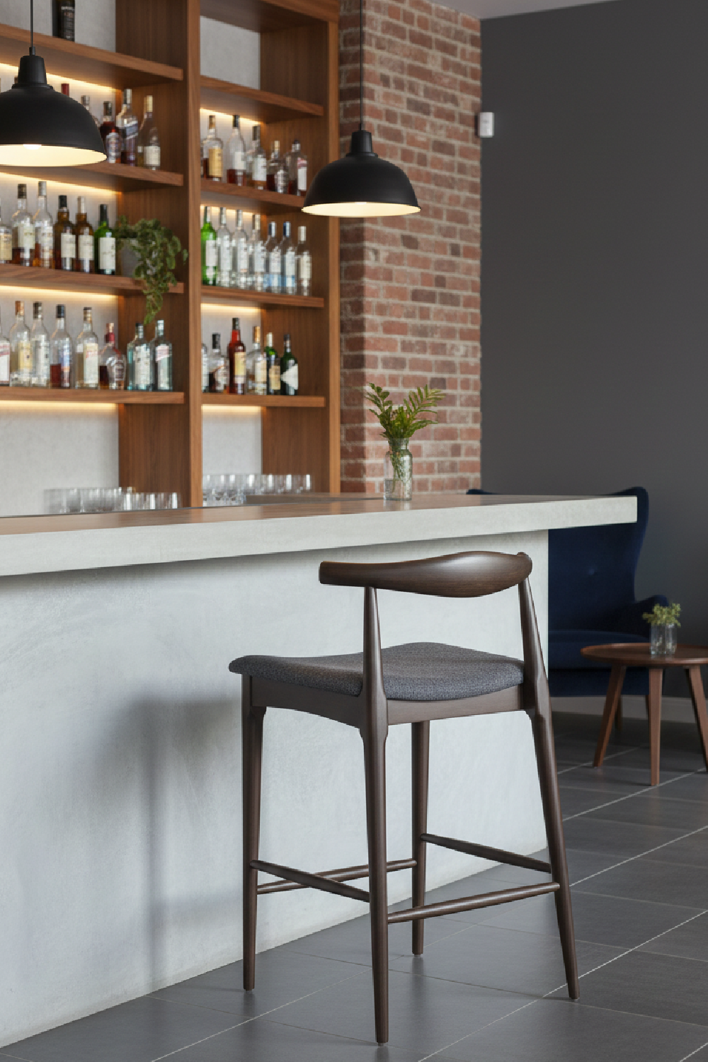 Dark Wooden Counter Stools (2) | OROA Modern Tuzka