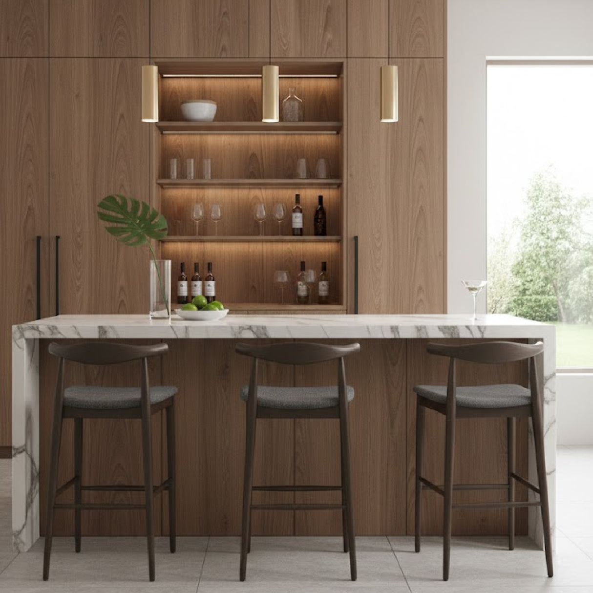 Dark Wooden Bar Stools (2) | Oroa.com