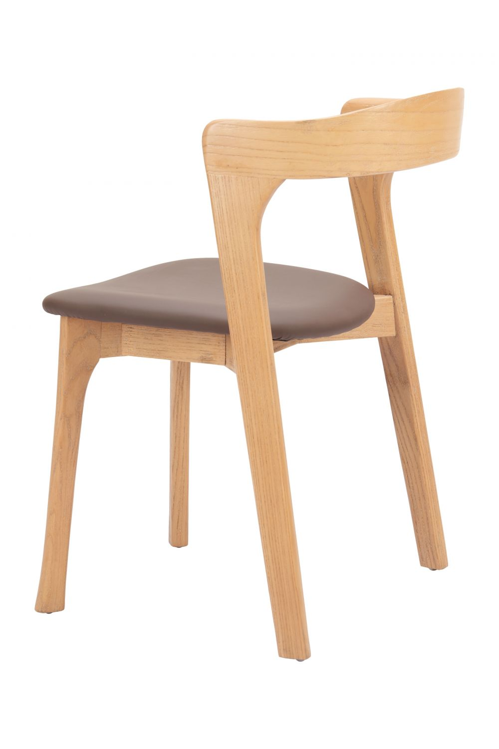 Brown Leather Seat Dining Chairs (2) | Oroa.com