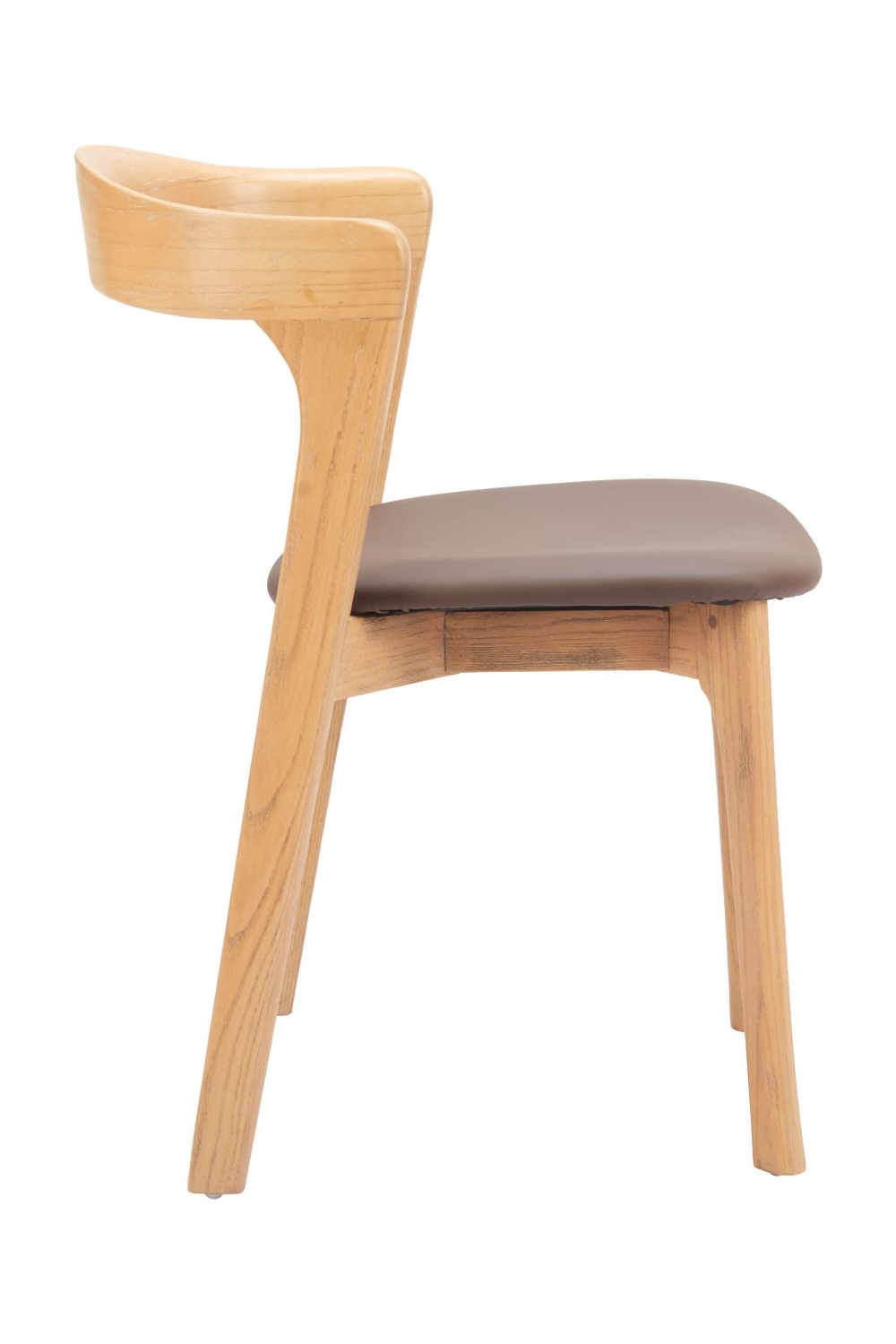 Brown Leather Seat Dining Chairs (2) | Oroa.com