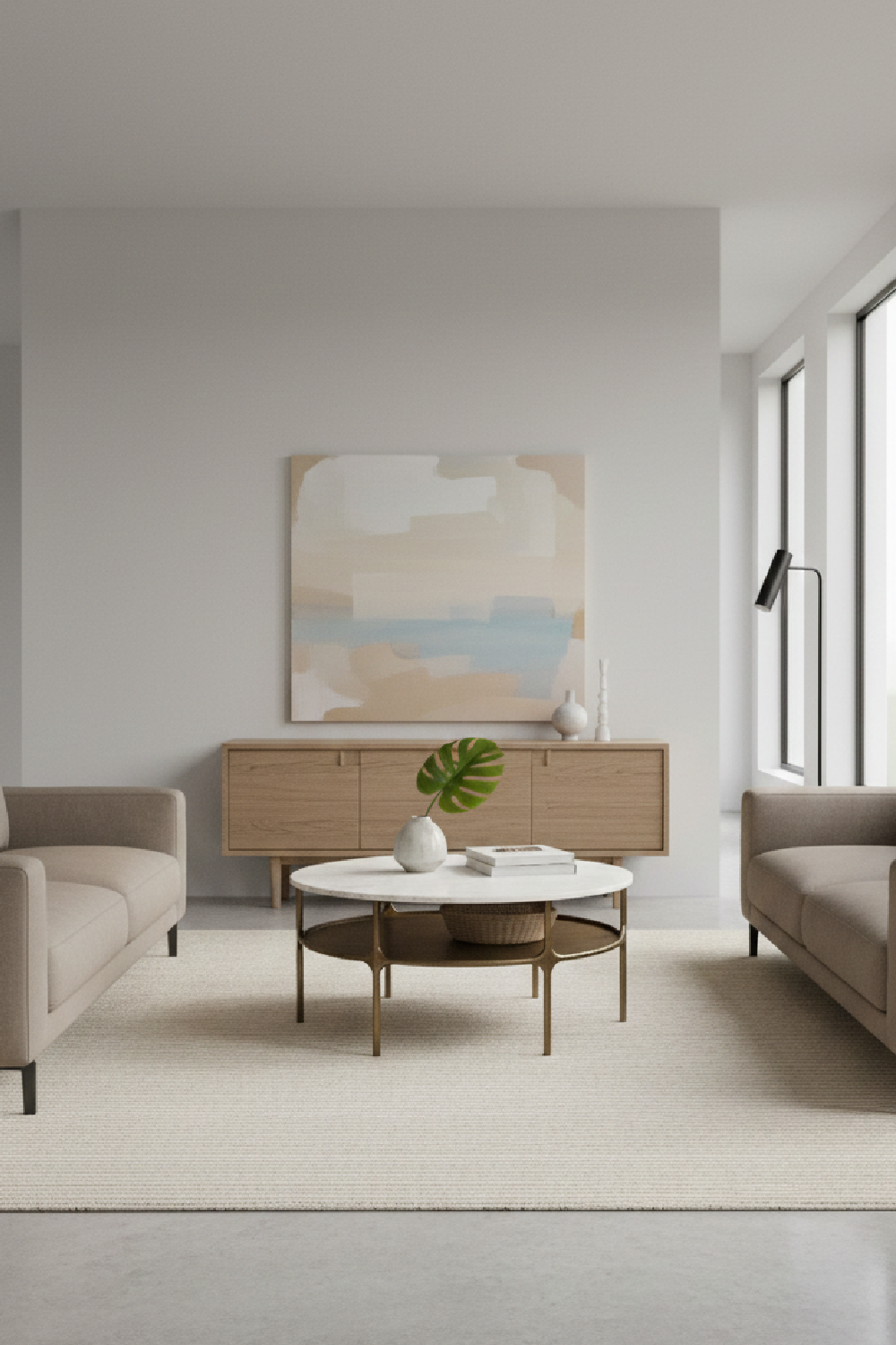 Brass Framed Marble Coffee Table | OROA Modern Bild