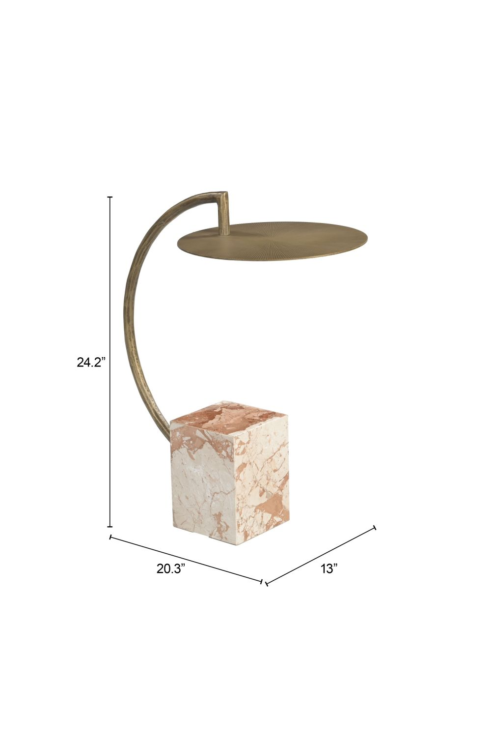 Curved Brass Side Table | Oroa.com