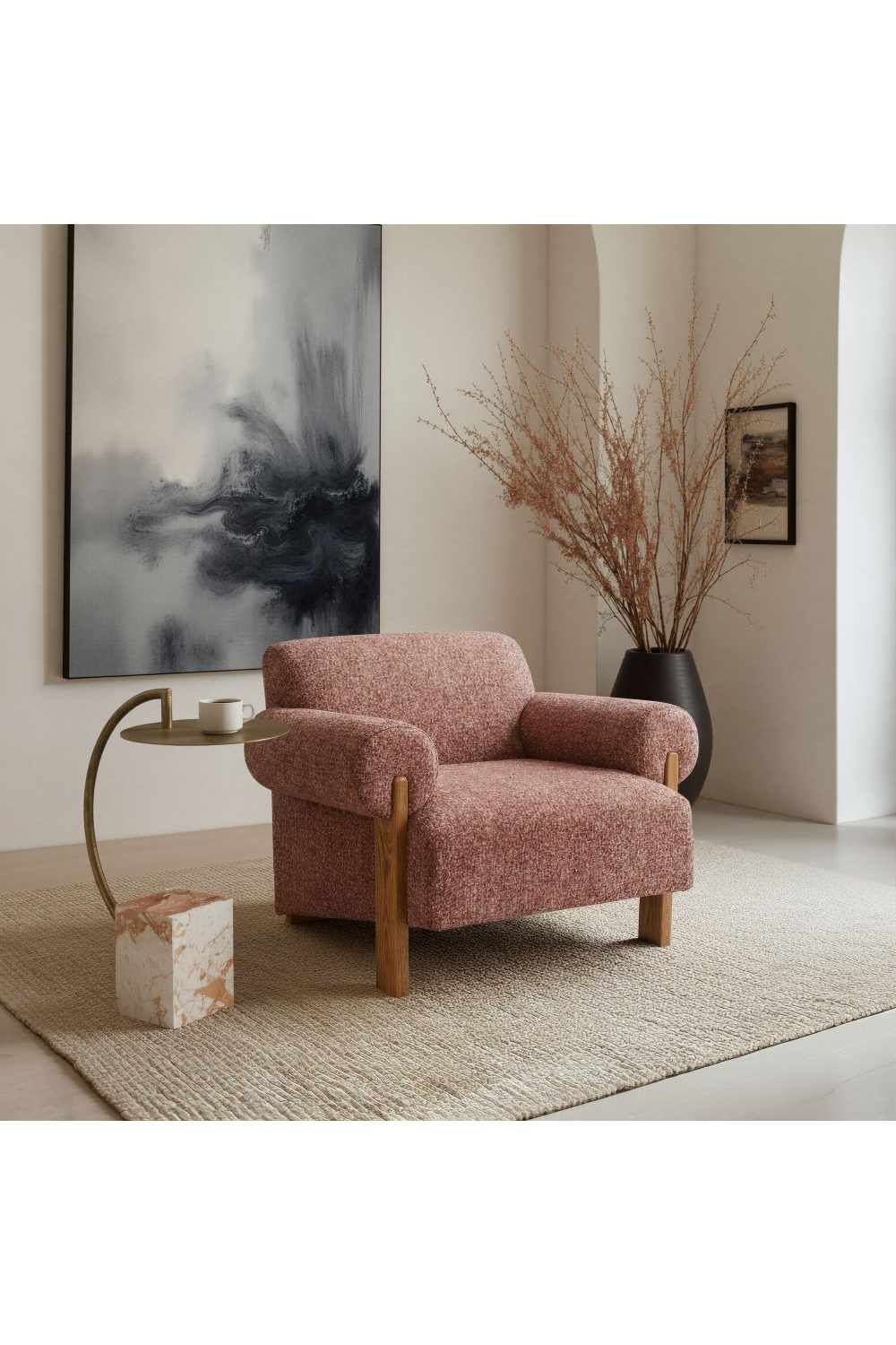 Curved Brass Side Table | Oroa.com