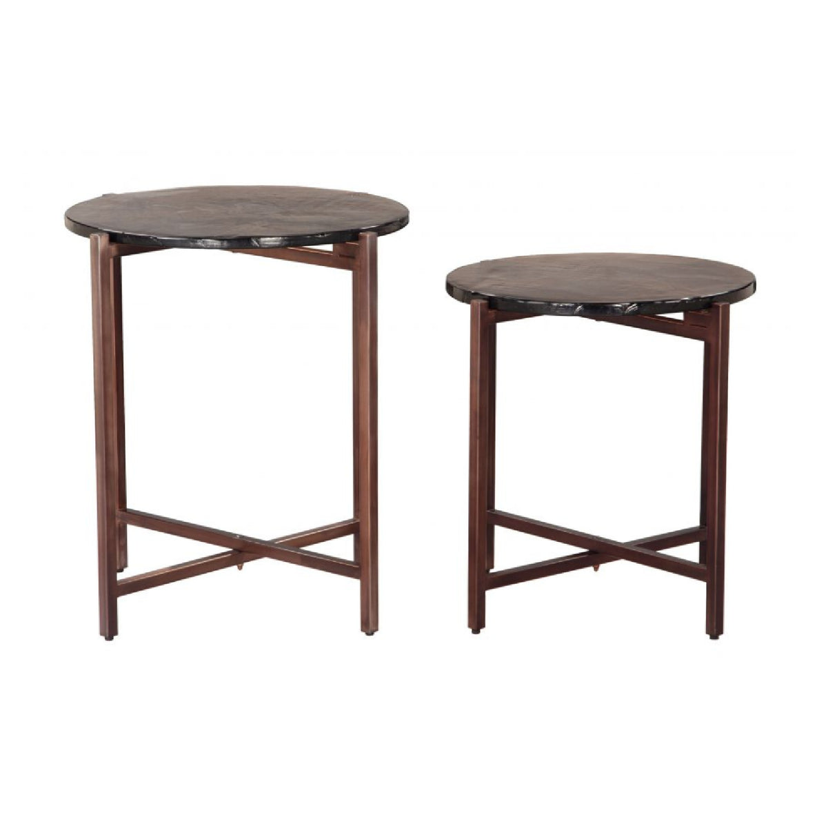 Black Cast Glass Coffee Tabled (2) | OROA Modern Gema