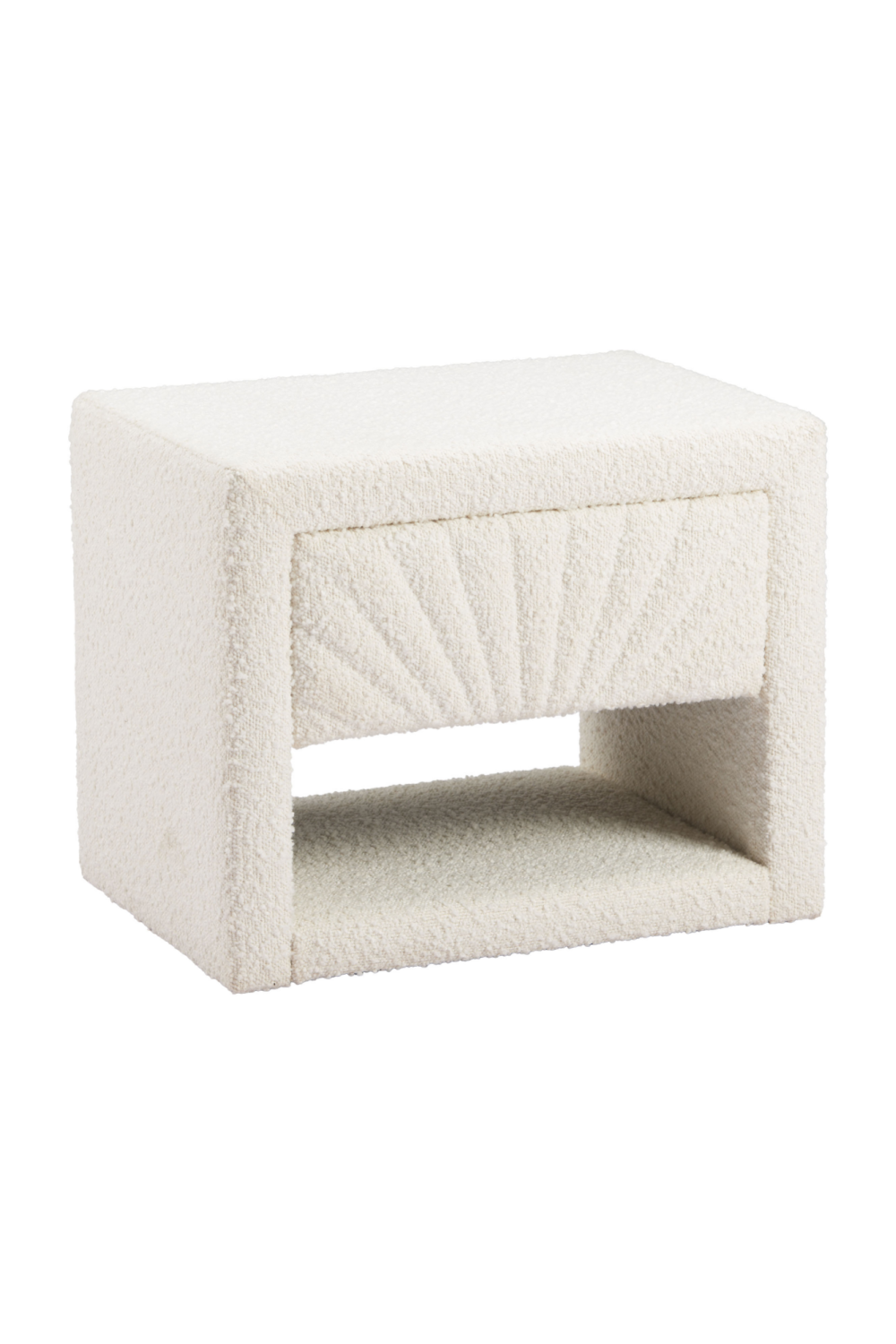 White Fabric 1-Drawer Nightstand | OROA Modern Barris | Oroa.com