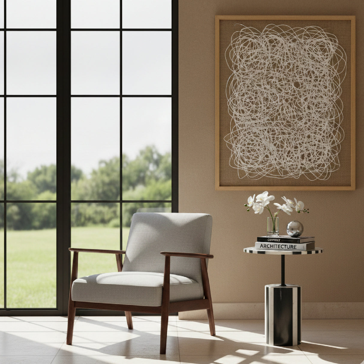 Stripes Marble Side Table | OROA Modern Regles