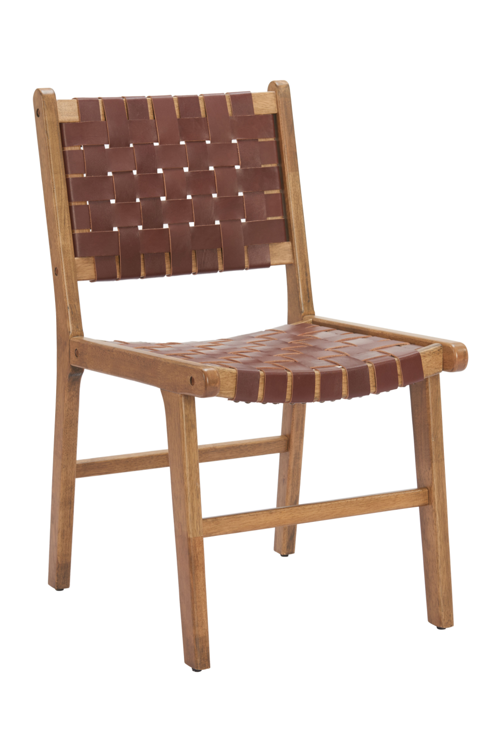Brown Woven Leather Dining Chair | OROA Modern Feder | Oroa.com