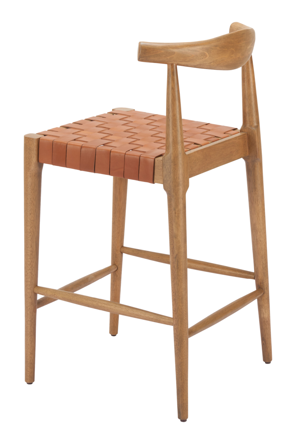 Tan Woven Leather Counter Stool | OROA Modern Bandani | Oroa.com