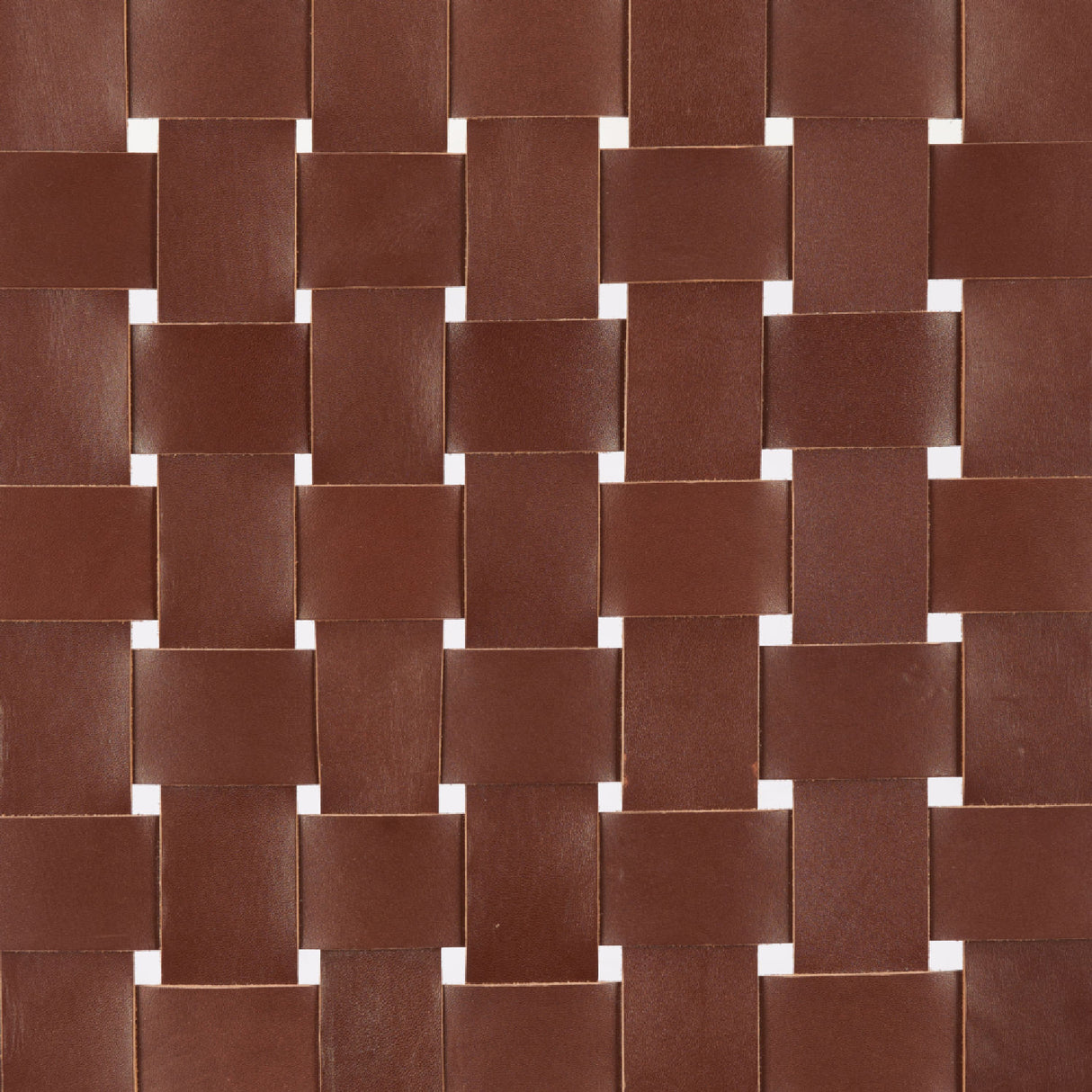 Brown Woven Leather Bench | OROA Modern Bandani